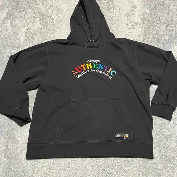 VANS Tops - Vans Pride Hoodie Adult XL Rainbow Authentic Together Embroidered Sweatshirt